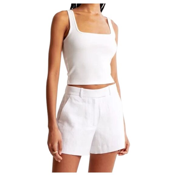 Abercrombie & Fitch The A&F Linen Collection White Shorts Size 32 - Picture 2 of 5